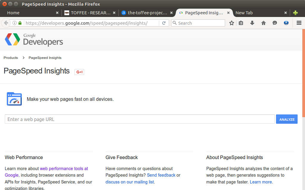 Google PageSpeed Insights tool